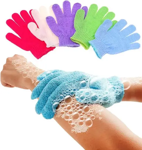 Gants exfoliant visage et gommage corporel